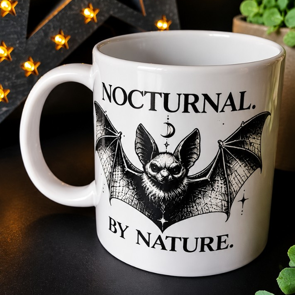 Nocturnal. By Nature. | Gothic Bat Mug