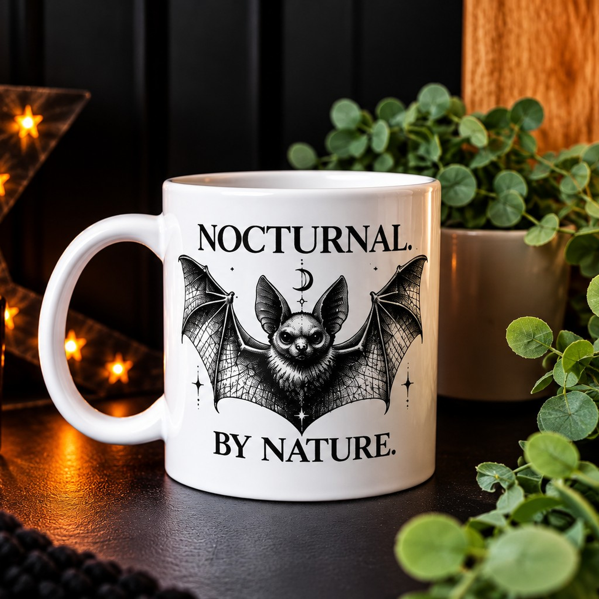 Nocturnal. By Nature. | Gothic Bat Mug