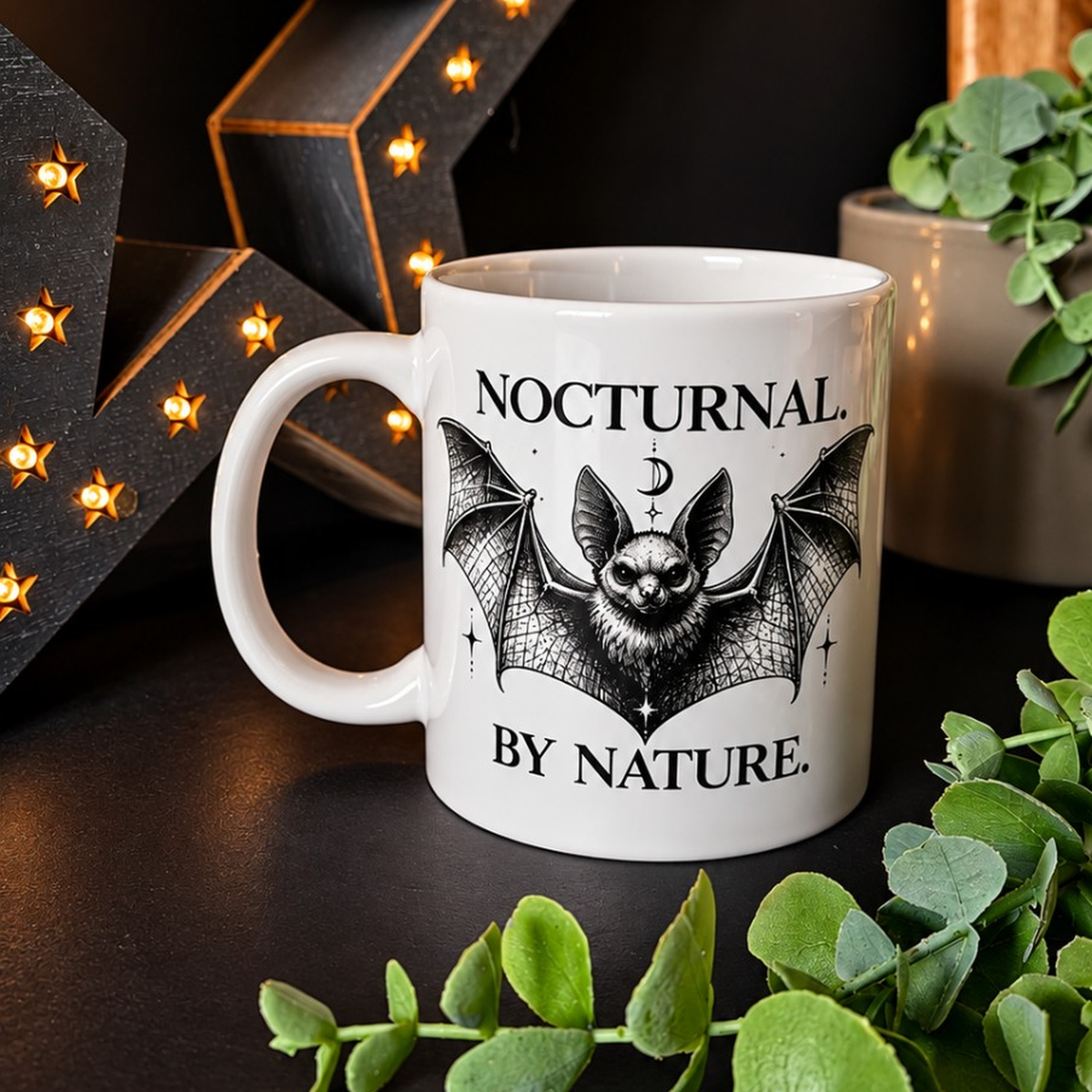 Nocturnal. By Nature. | Gothic Bat Mug