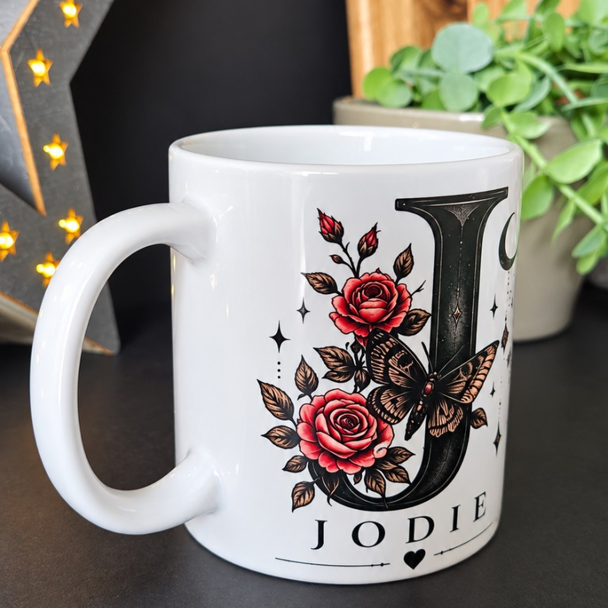 Personalised Gothic Initial & Name Mug